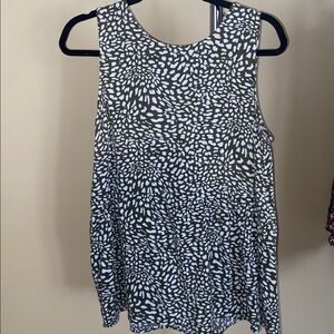 Loft White leopard print peplum tank